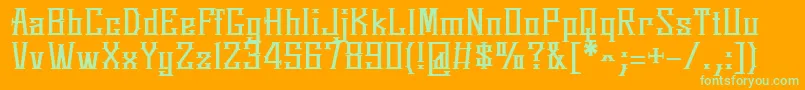 SpringmarchRoman Font – Green Fonts on Orange Background
