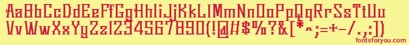 SpringmarchRoman Font – Red Fonts on Yellow Background