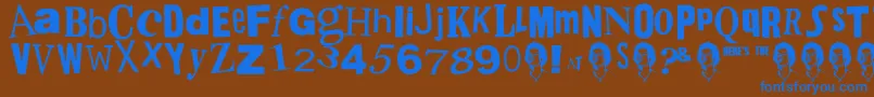 Fonte PistolSexPunk – fontes azuis em um fundo marrom