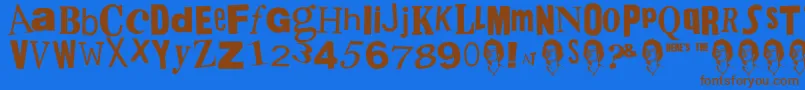 PistolSexPunk Font – Brown Fonts on Blue Background