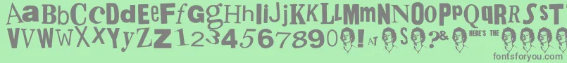 Fonte PistolSexPunk – fontes cinzas em um fundo verde