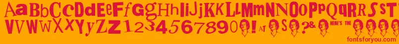 PistolSexPunk Font – Red Fonts on Orange Background