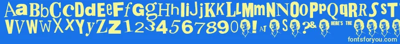 PistolSexPunk Font – Yellow Fonts on Blue Background