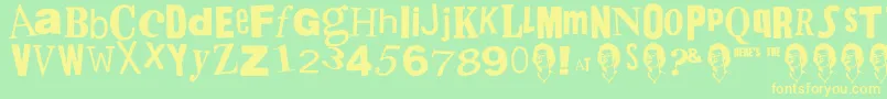 PistolSexPunk Font – Yellow Fonts on Green Background