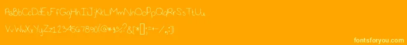 Czcionka Orionfont – żółte czcionki na pomarańczowym tle
