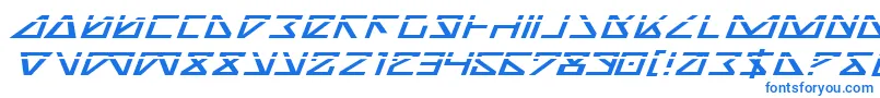 フォントNickTurboExpandedItlas – 白い背景に青い文字