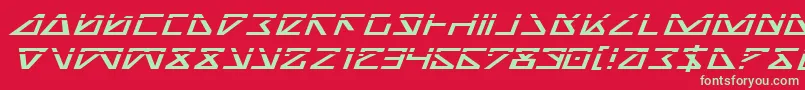 フォントNickTurboExpandedItlas – 赤い背景に緑の文字