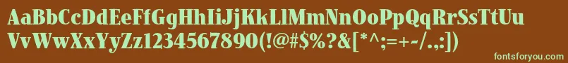 JimbostdBoldcondensed-fontti – vihreät fontit ruskealla taustalla