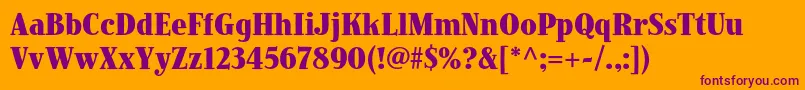 JimbostdBoldcondensed Font – Purple Fonts on Orange Background