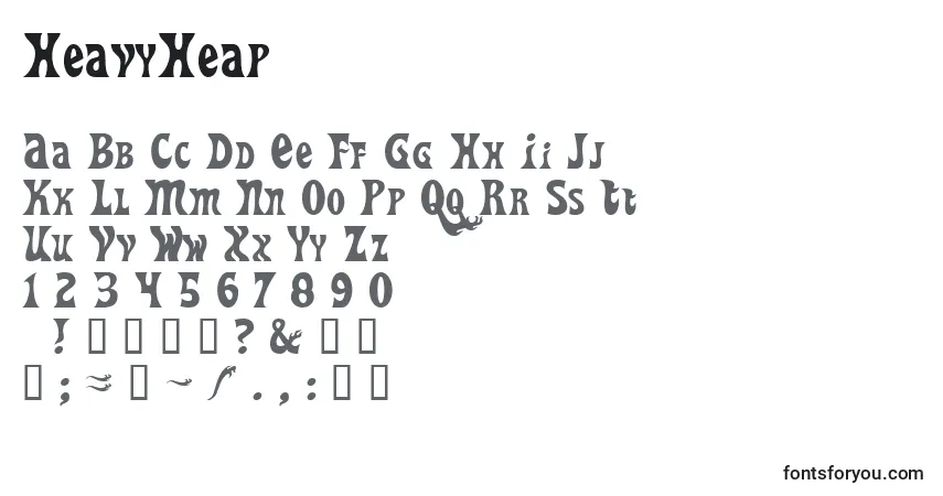 Czcionka HeavyHeap – alfabet, cyfry, specjalne znaki