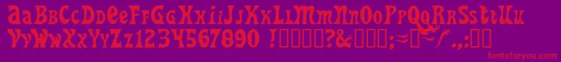 HeavyHeap Font – Red Fonts on Purple Background