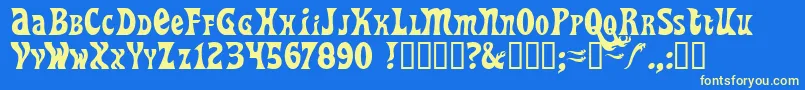 HeavyHeap Font – Yellow Fonts on Blue Background
