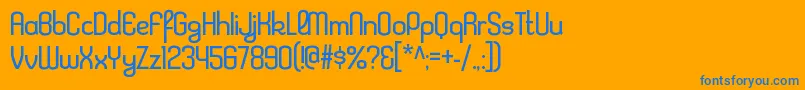 KleptocracyltRegular Font – Blue Fonts on Orange Background