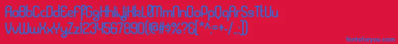 KleptocracyltRegular Font – Blue Fonts on Red Background
