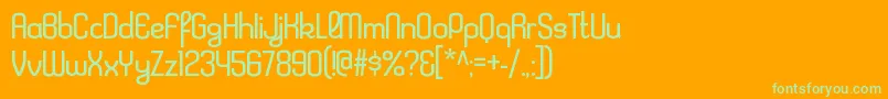 KleptocracyltRegular Font – Green Fonts on Orange Background