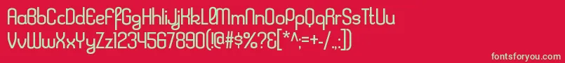 フォントKleptocracyltRegular – 赤い背景に緑の文字