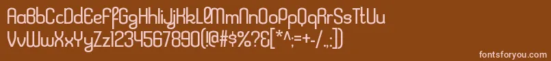 KleptocracyltRegular-fontti – vaaleanpunaiset fontit ruskealla taustalla