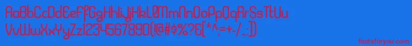 KleptocracyltRegular Font – Red Fonts on Blue Background