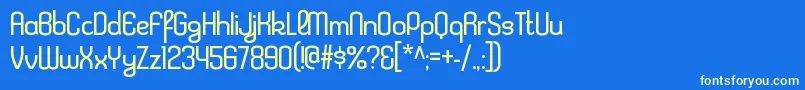 フォントKleptocracyltRegular – 黄色の文字、青い背景