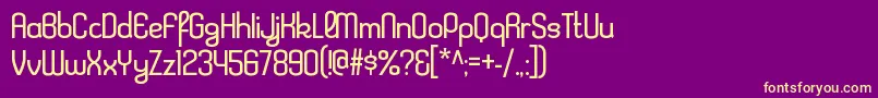 Saiba mais sobre a fonte KleptocracyltRegular Fonte KleptocracyltRegular – fontes amarelas em um fundo roxo