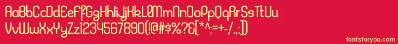 Шрифт KleptocracyltRegular – жёлтые шрифты на красном фоне