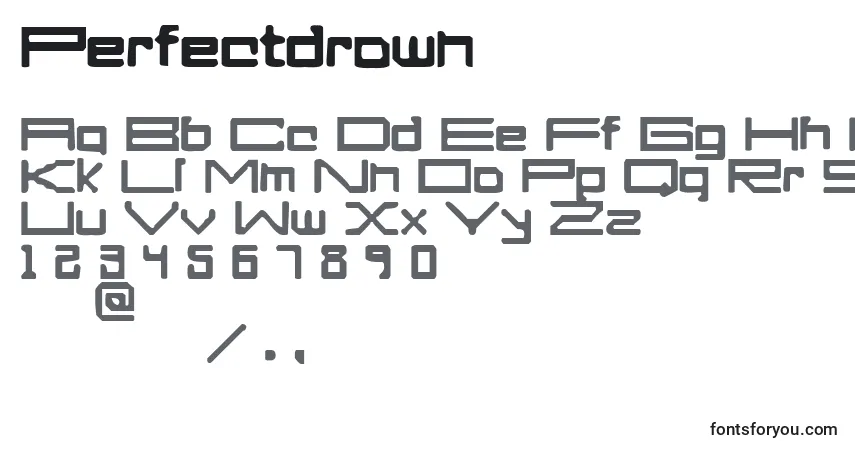 Perfectdrown-fontti – aakkoset, numerot, erikoismerkit