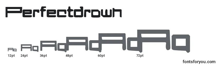 Размеры шрифта Perfectdrown