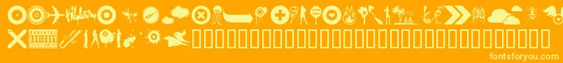fuente TheB.O.M.B.BestOfMagurnoBrushes – Fuentes Amarillas Sobre Fondo Naranja