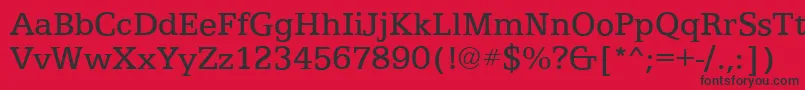 フォントEgyptianTextRegular – 赤い背景に黒い文字