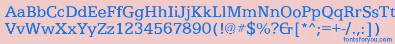 フォントEgyptianTextRegular – ピンクの背景に青い文字