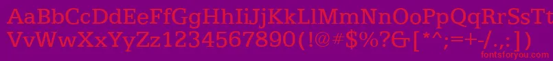 フォントEgyptianTextRegular – 紫の背景に赤い文字