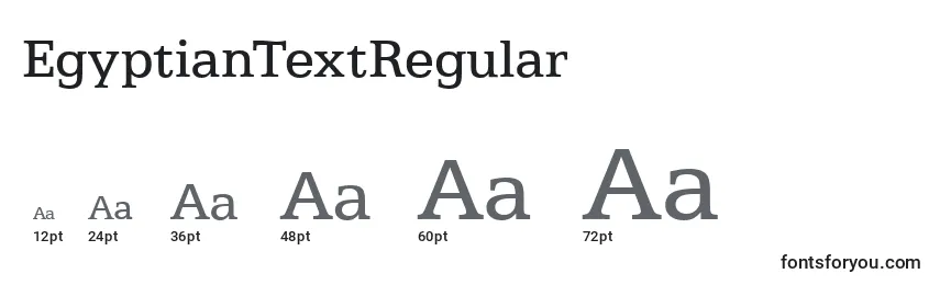 Размеры шрифта EgyptianTextRegular