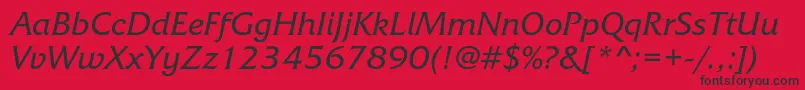 FrizquadratacItalic Font – Black Fonts on Red Background