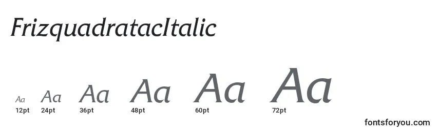 FrizquadratacItalic Font Sizes