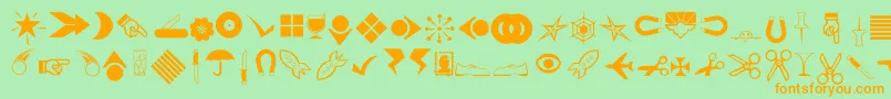 Rsbillsdng Font – Orange Fonts on Green Background