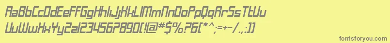 フォントSfLaundromaticExtendedOblique – 黄色の背景に灰色の文字