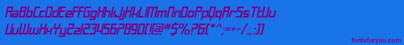 SfLaundromaticExtendedOblique Font – Purple Fonts on Blue Background