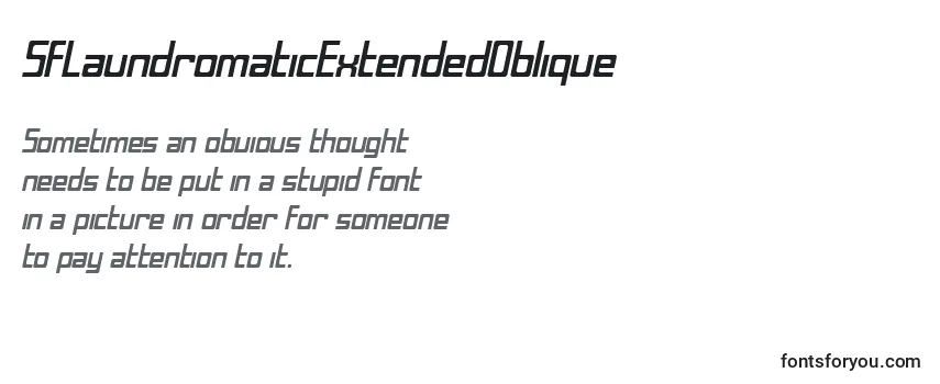 SfLaundromaticExtendedOblique Font