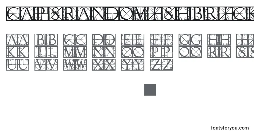 Czcionka Capsrandomishbricks – alfabet, cyfry, specjalne znaki