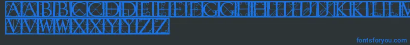 Capsrandomishbricks Font – Blue Fonts on Black Background