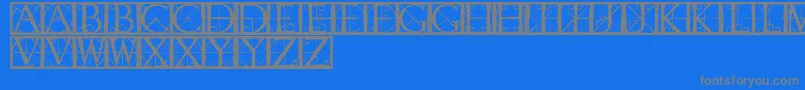 Capsrandomishbricks Font – Gray Fonts on Blue Background
