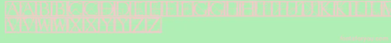 Capsrandomishbricks Font – Pink Fonts on Green Background