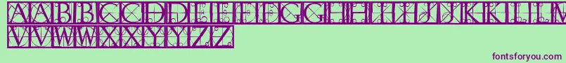Capsrandomishbricks Font – Purple Fonts on Green Background