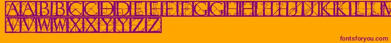 Capsrandomishbricks Font – Purple Fonts on Orange Background