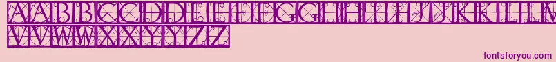 Capsrandomishbricks Font – Purple Fonts on Pink Background