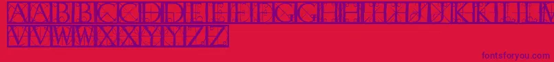 Capsrandomishbricks Font – Purple Fonts on Red Background