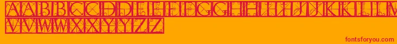 Capsrandomishbricks Font – Red Fonts on Orange Background