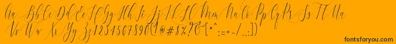 Fonte CharlotteCalligraphyR1 – fontes pretas em um fundo laranja