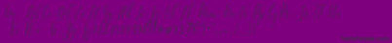 CharlotteCalligraphyR1-Schriftart – Schwarze Schriften auf violettem Hintergrund