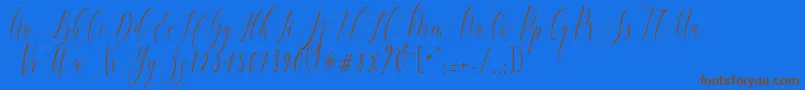 CharlotteCalligraphyR1 Font – Brown Fonts on Blue Background